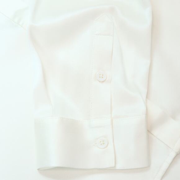 Lilysilk Womens XL Basic Concealed Placket 100% Silk Button Shirt Washable White - Picture 8 of 14